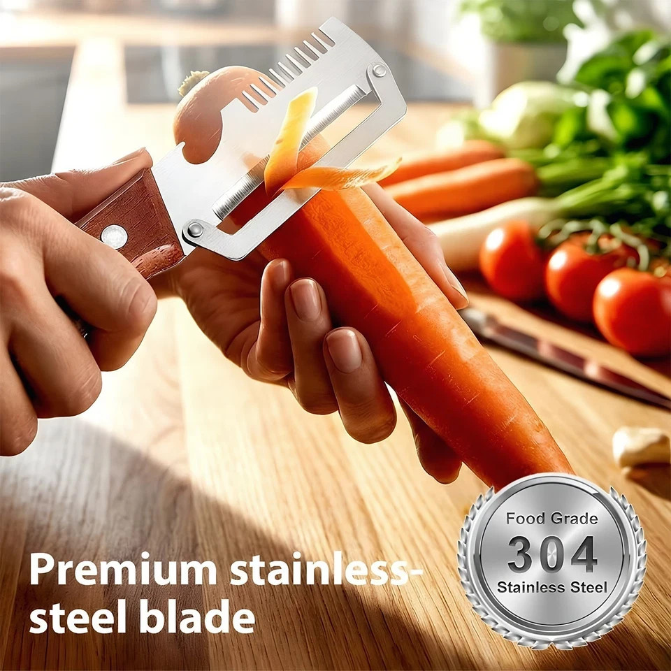 NEW 2 in 1 Multi-Functional Vegetable Peeler for Kitchen Stainless Steel Peeler