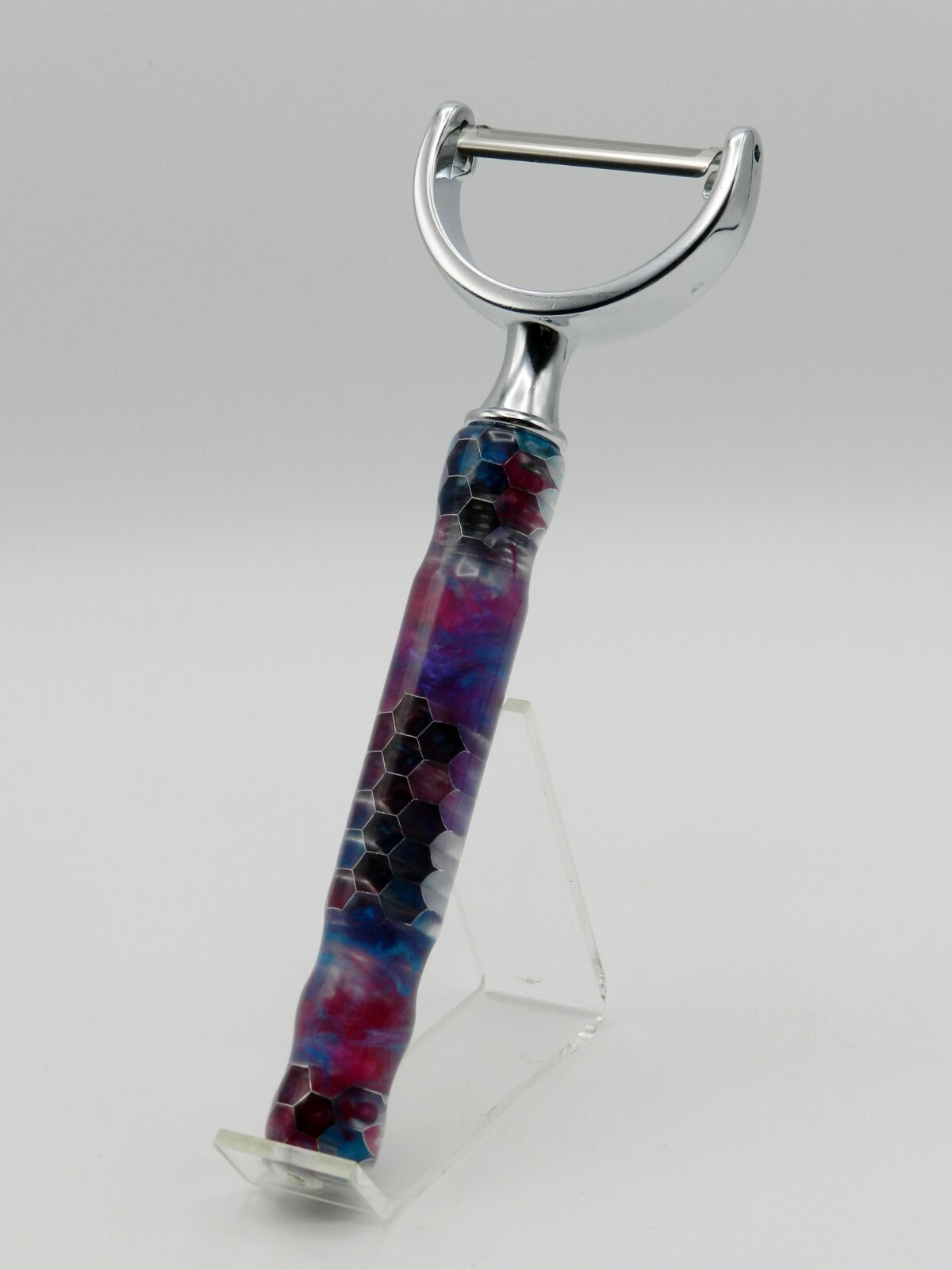 Handmade Kitchen Peeler. Purple/Teal Alumilite Resin with Aluminum Honeycomb #10