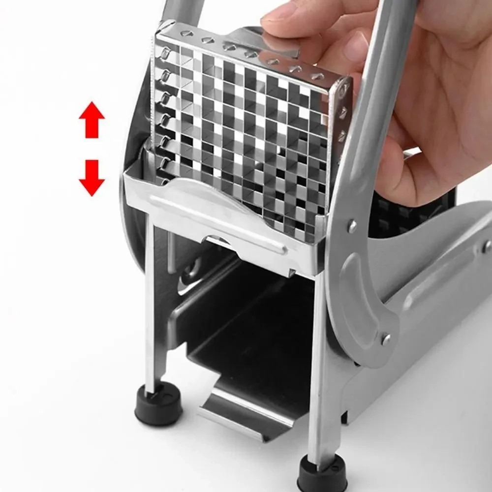 Manual Potato French Fry Cutter Slicer Chopper 2 Blade Sizes Heavy Duty Steel