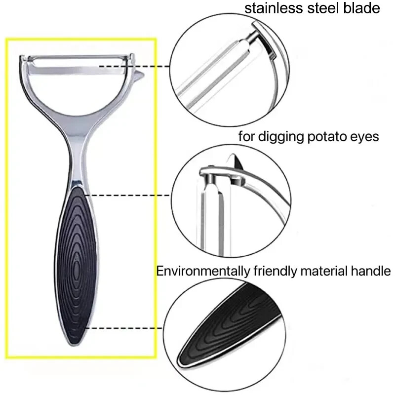 2 Stainless Steel Vegetable Fruit Peeler Set-Non-Slip Safe Handle Potato Peeler
