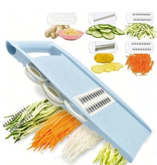 1 Set 5-in-1 Vegetable Slicer & Grater – Multifunctional Kitchen Tool – NEW