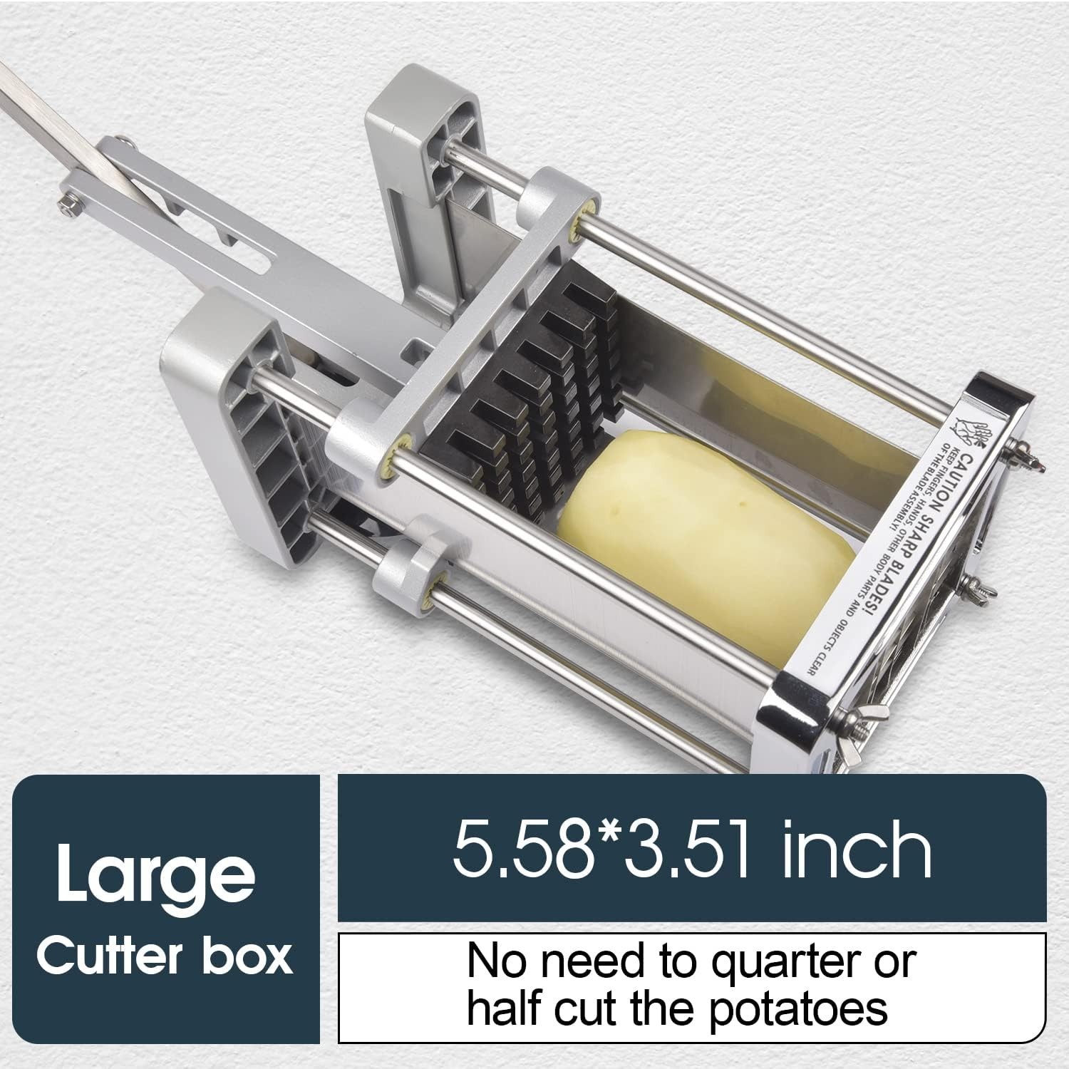French Fry Cutter, Sopito Professional Potato Cutter Stainless Steel 3/8” Blade