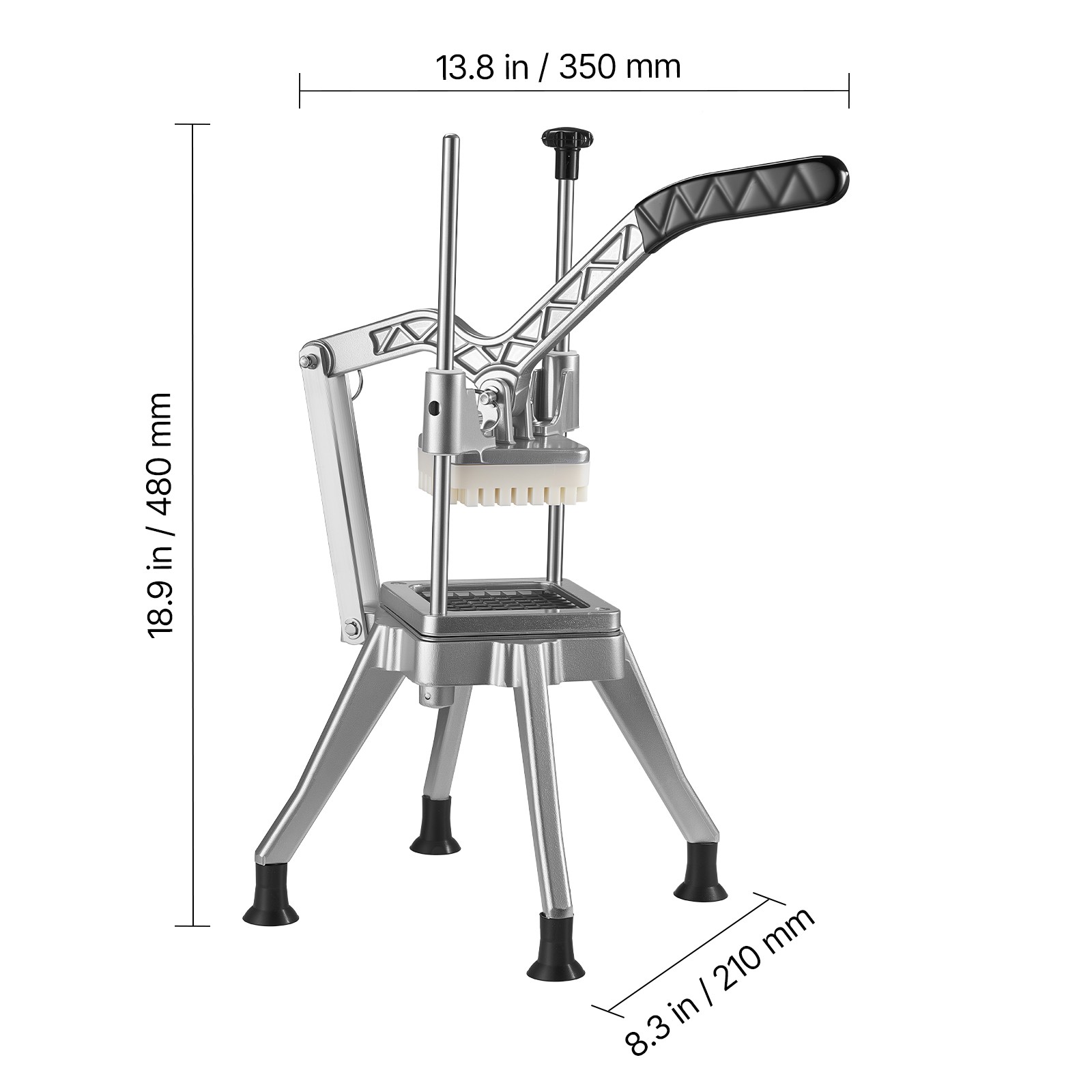 Uimoso Commercial French Fry Cutter with 4 Interchangeable Blades