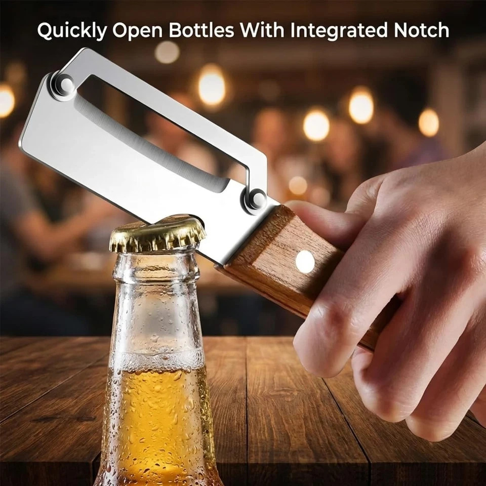 2 Pack 2 in 1 Multi Functional Vegetable Peeler with Bottle Opener and Wooden Ha