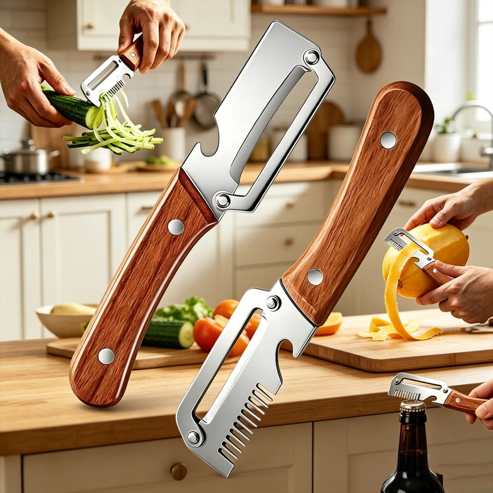 2Pcs Vegetable Peeler 3 in 1 Multi-Functional for Kitchen Stainless Steel Peeler