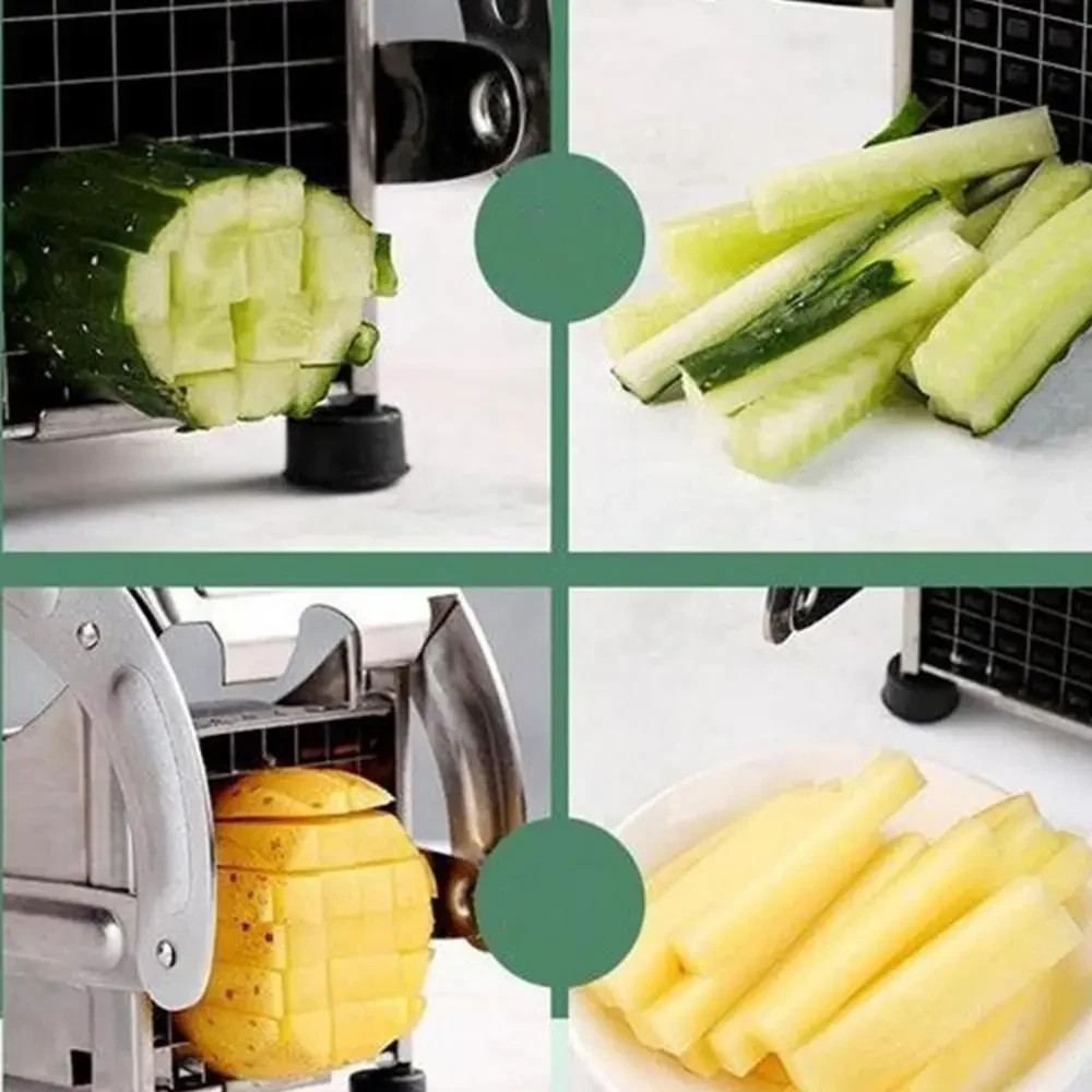 Manual Potato French Fry Cutter Slicer Chopper 2 Blade Sizes Heavy Duty Steel