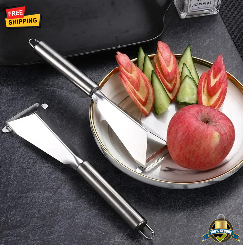 Stainless Steel Fruit Carving Knife Triangular Vegetable Slicer Kitchen Tool