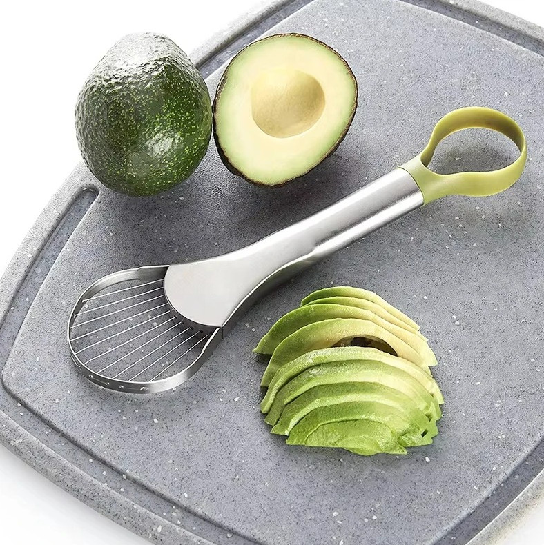 2-in-1 Stainless Steel Avocado Slicer Cutter Peeler Fruit Tool NEW