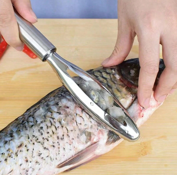 1 pc Stainless Steel Double-Sided Fish Scale Scraper – Durable Kitchen Tool