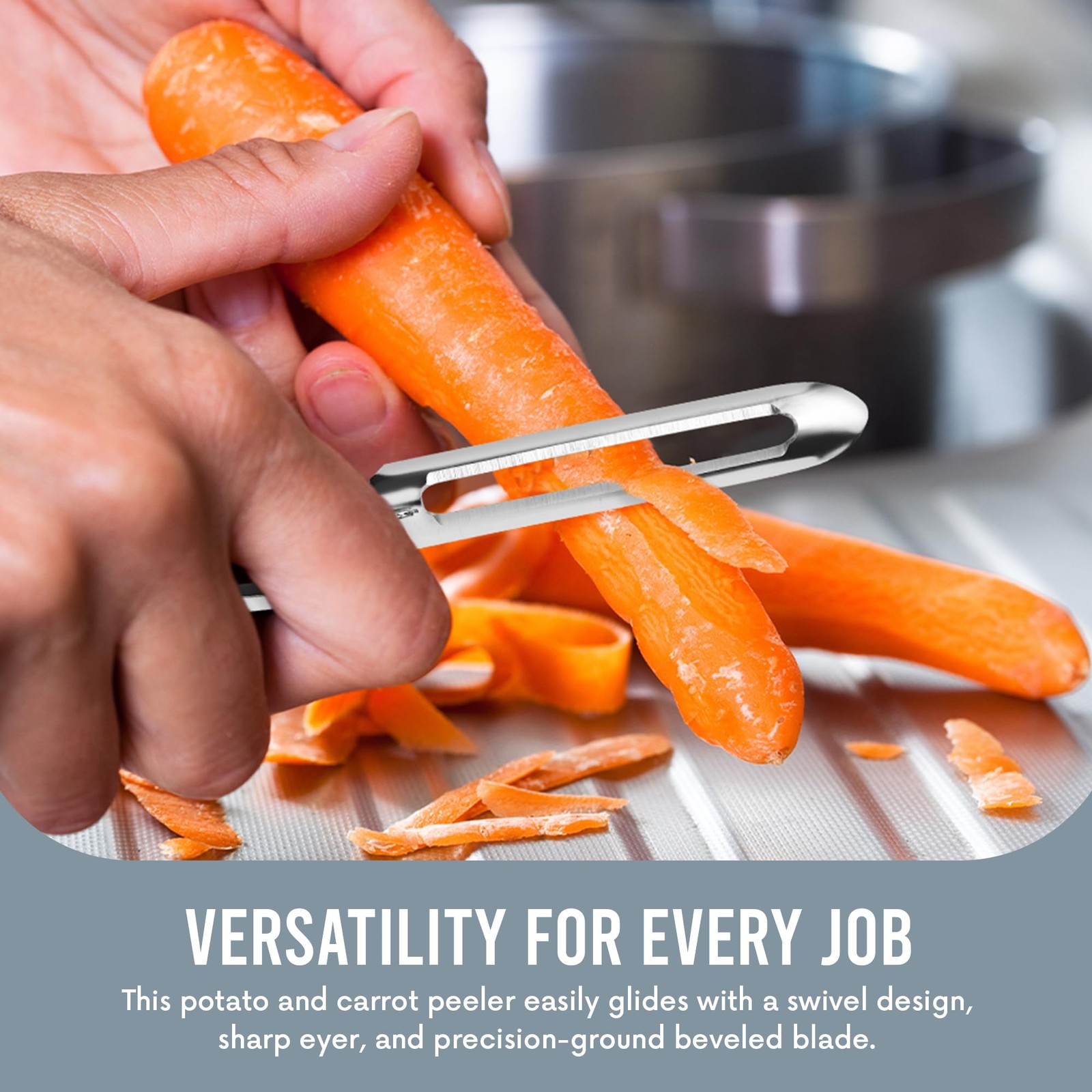 Linden Sweden Original Jonas Vegetable Peeler – Rust Resistant 1 Pack, Silver