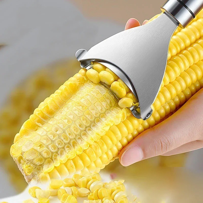 2pcs Stainless Steel Corn Peelers Serrated Cob Cutter Shaver Kitchen Tools – NEW