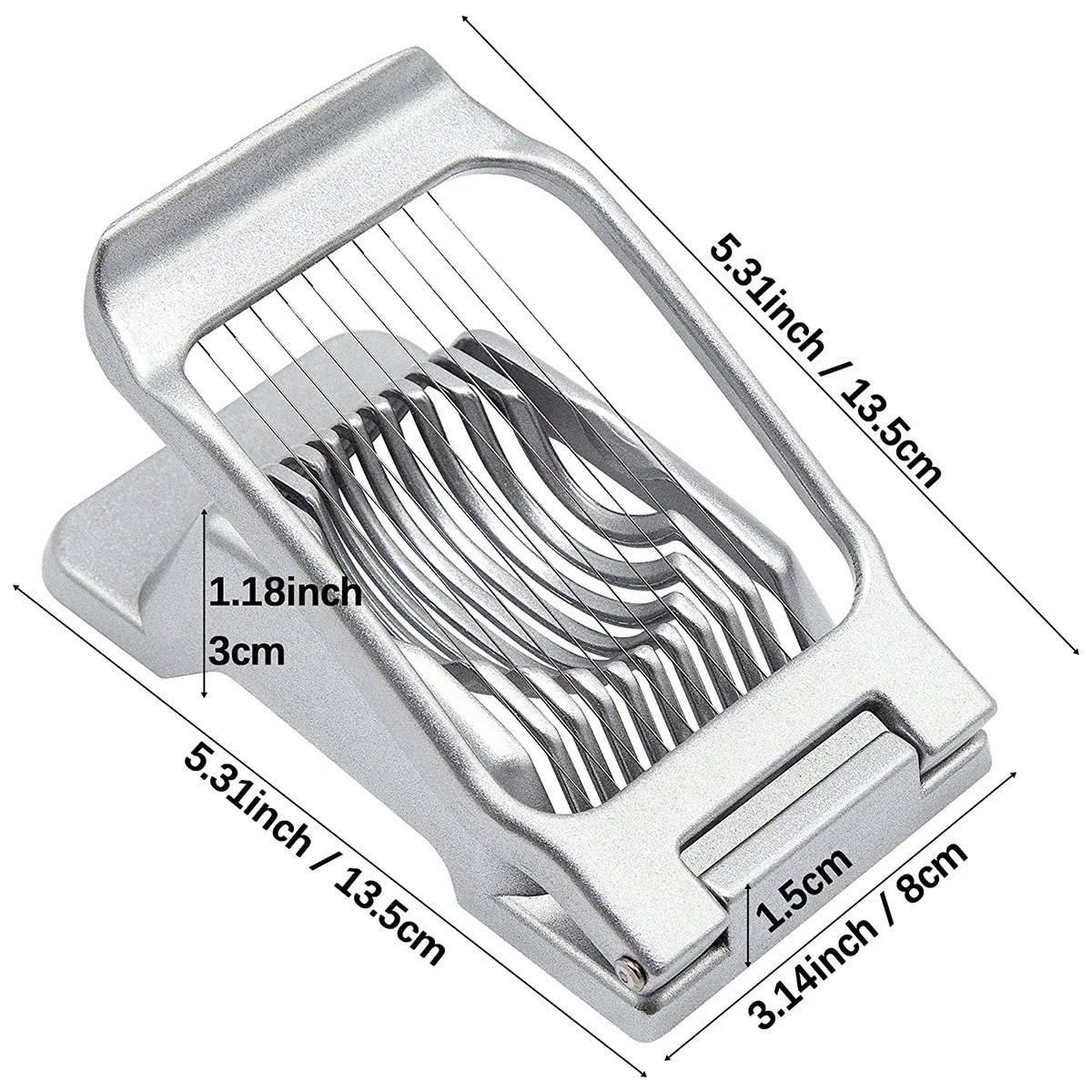 Heavy-Duty Aluminum Egg Slicer – Manual Multipurpose Cutter for Boiled Eggs & So