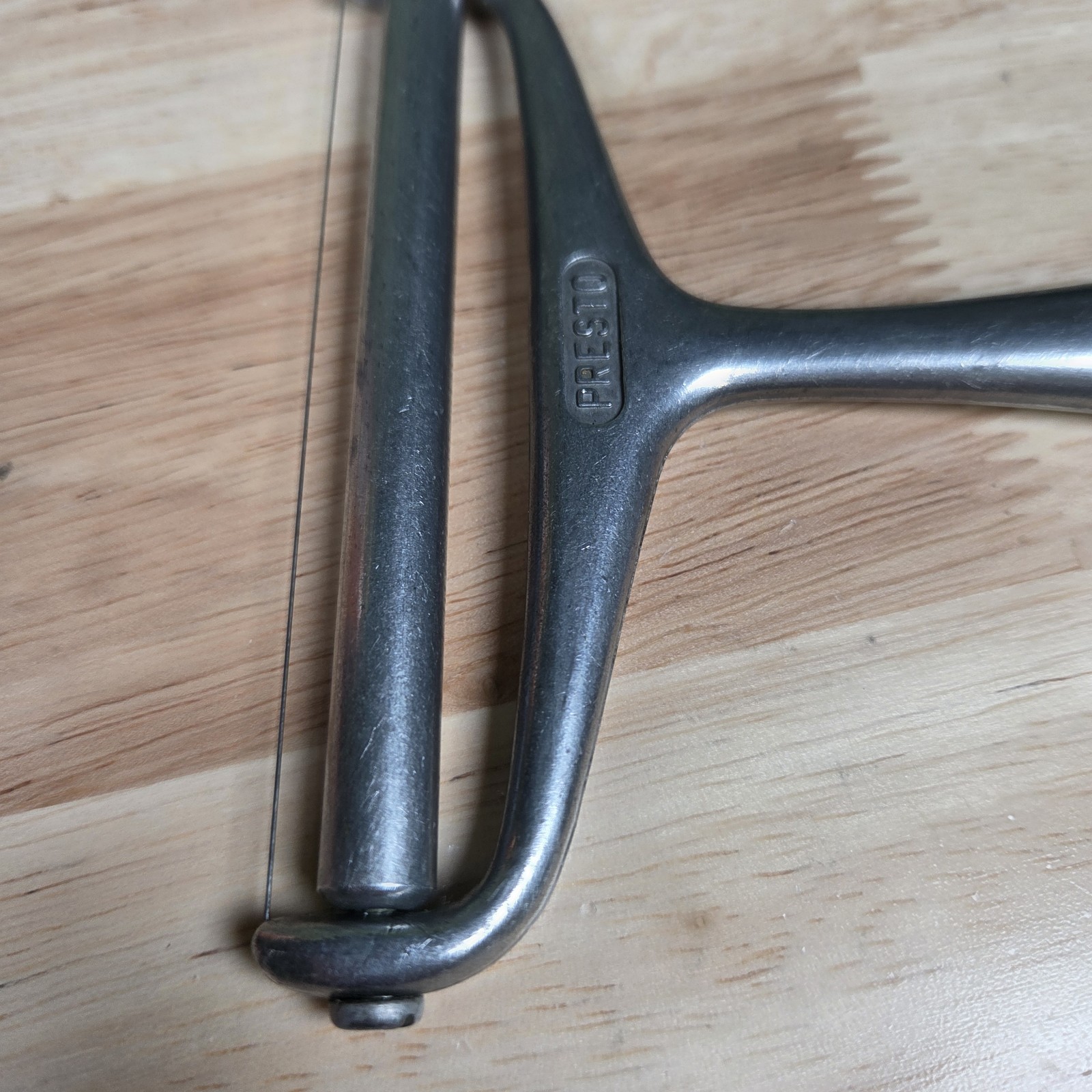 Vintage Presto Cheese Slicer Aluminum Roller and Wire Handheld Metal Cutter