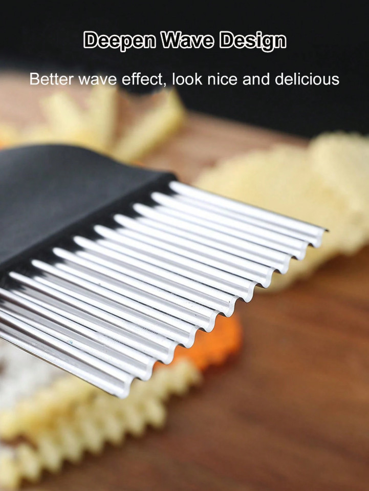 Stainless Steel Potato Wave Knife for Chips, Veggies, Multifunctional Cutting