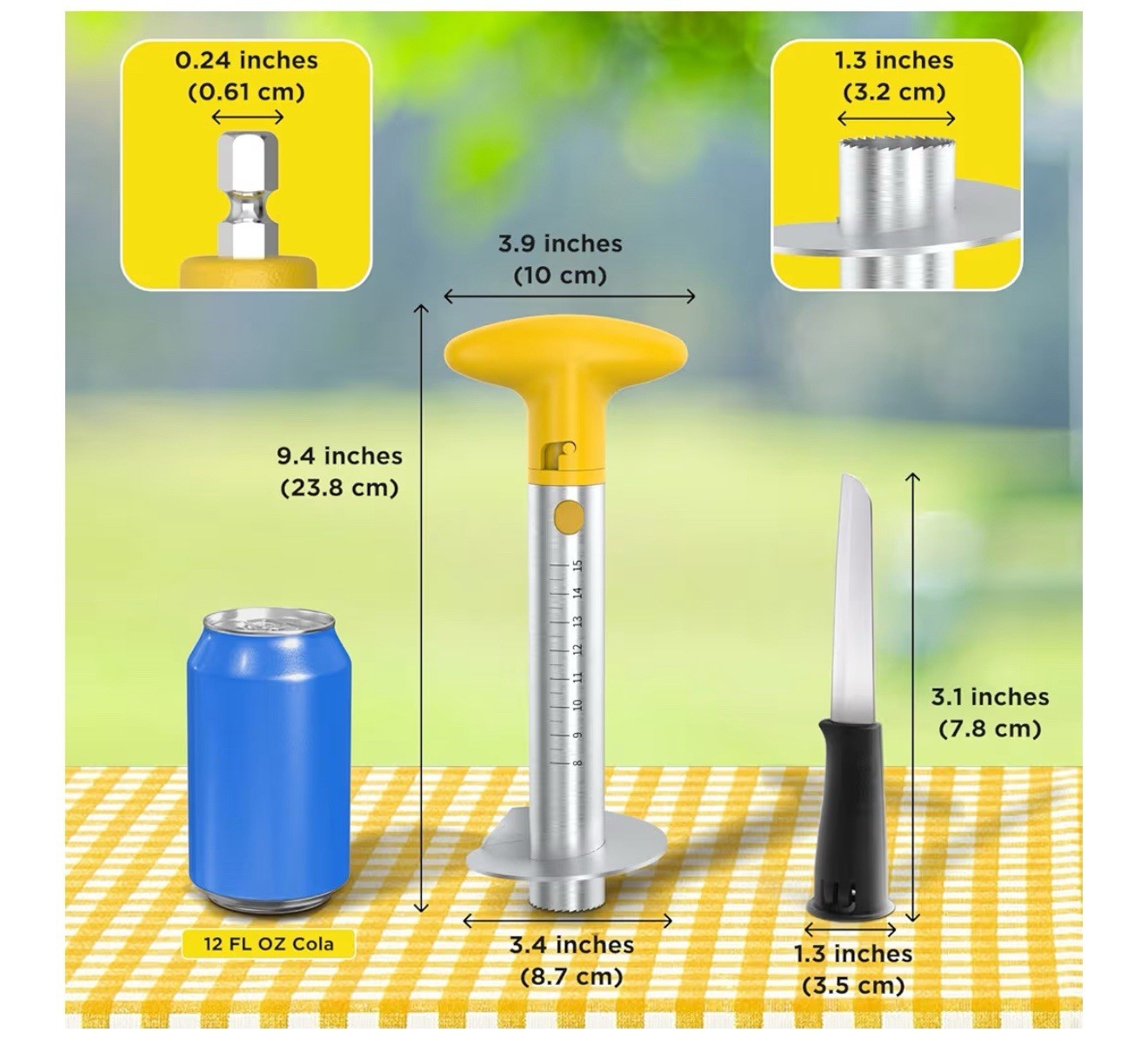 YYP Pineapple Cutter with Knife Upgraded Electric &Manual Durable Pineapple Core