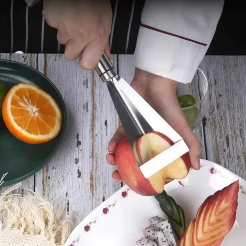 Stainless Steel Fruit Carving Knife Triangular Vegetable Slicer Kitchen Tool