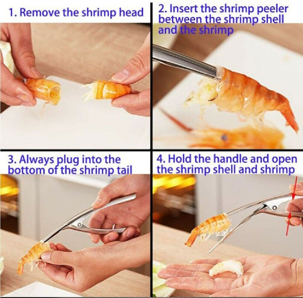 Stainless Steel Prawn Peeler Shrimp Deveiner Peel Device Creative Kitchen Tools