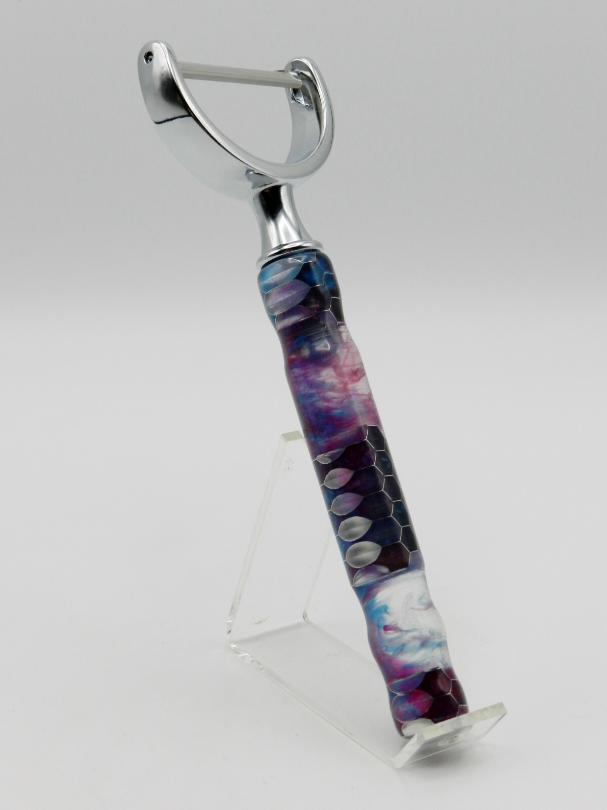 Handmade Kitchen Peeler. Purple/Teal Alumilite Resin with Aluminum Honeycomb #10