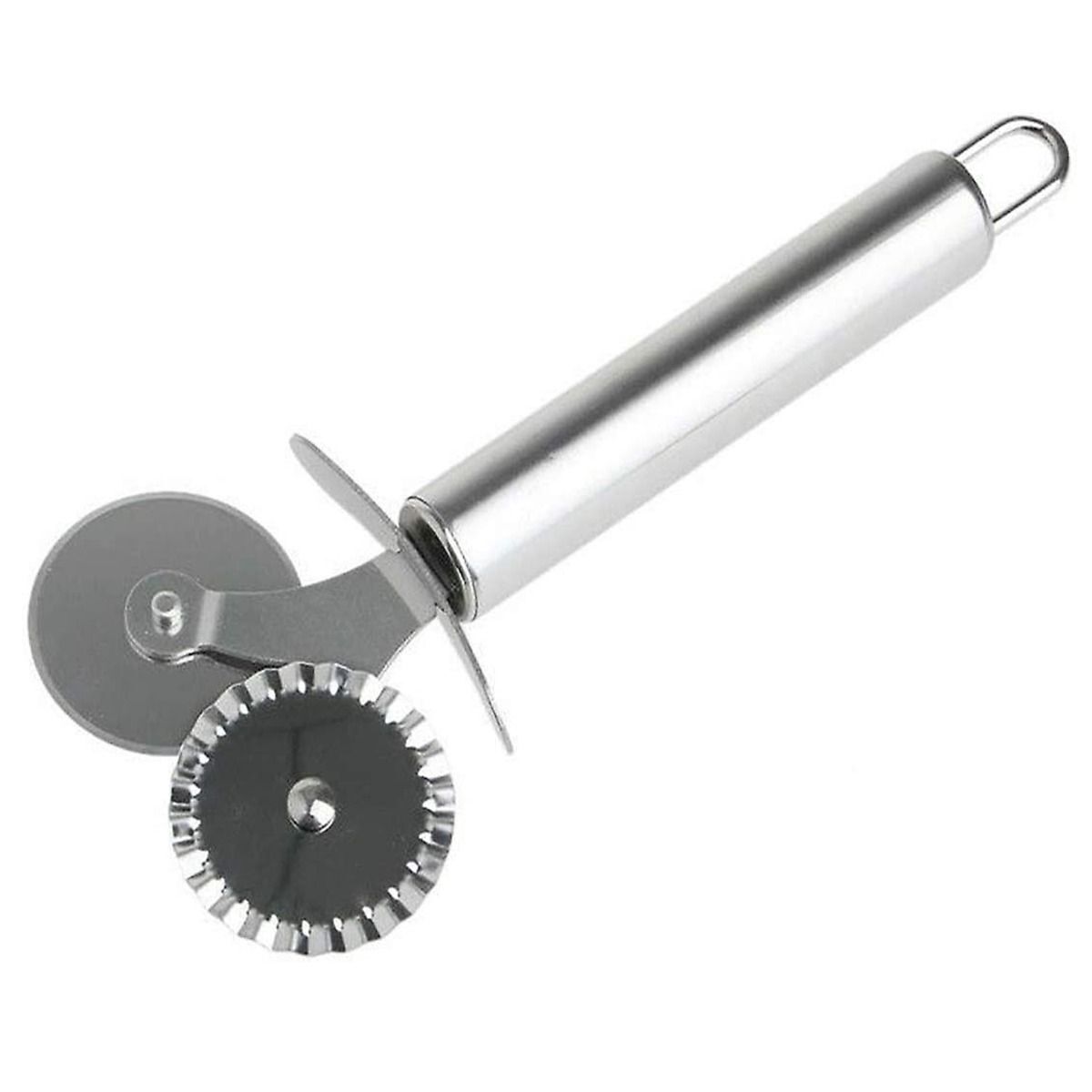 2in1 Pizza & Pastry Cutter Stainless Steel Pizza Cutter Wheel Easy to Cut Clean