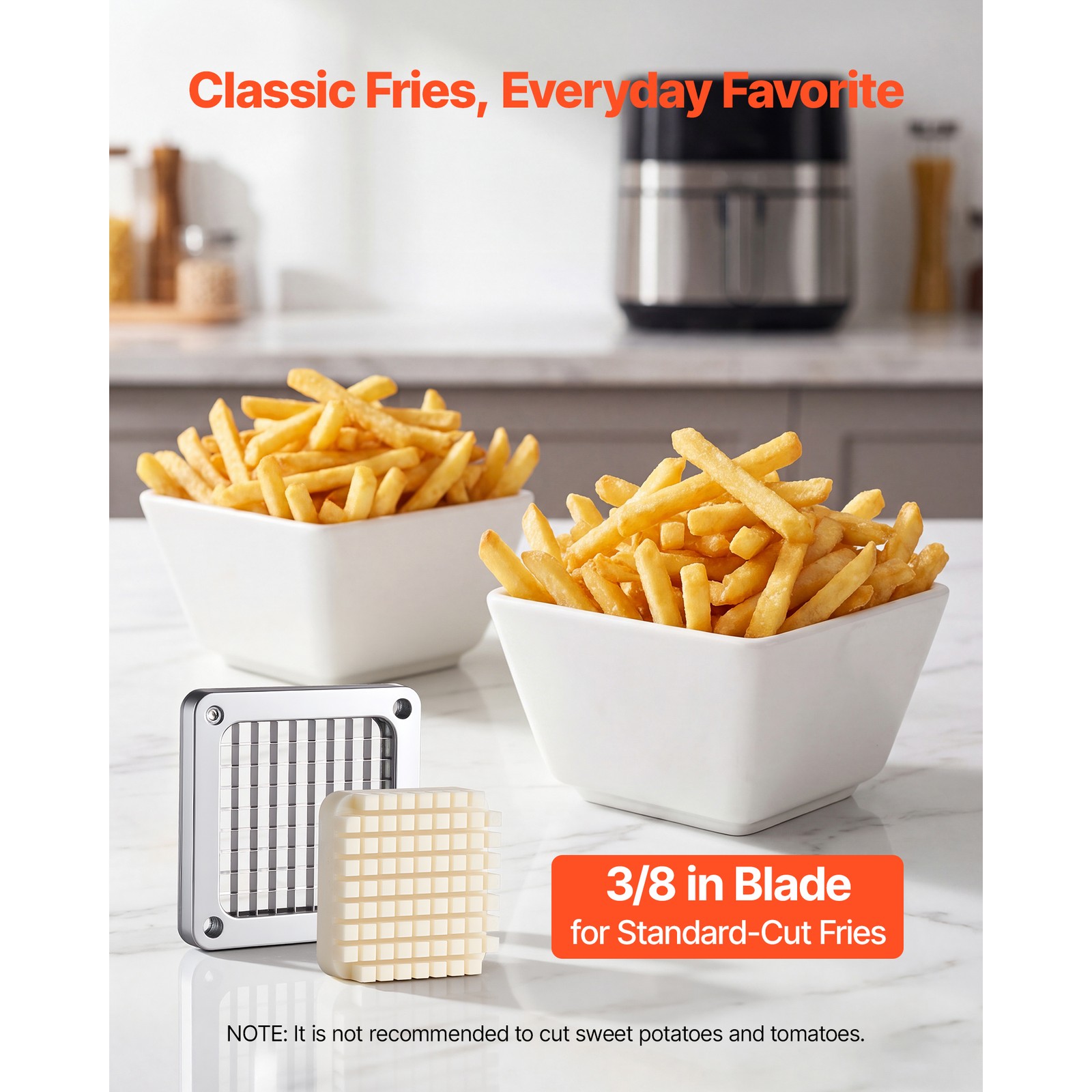 Uimoso Commercial French Fry Cutter with 3/8″ Stainless Steel Blade