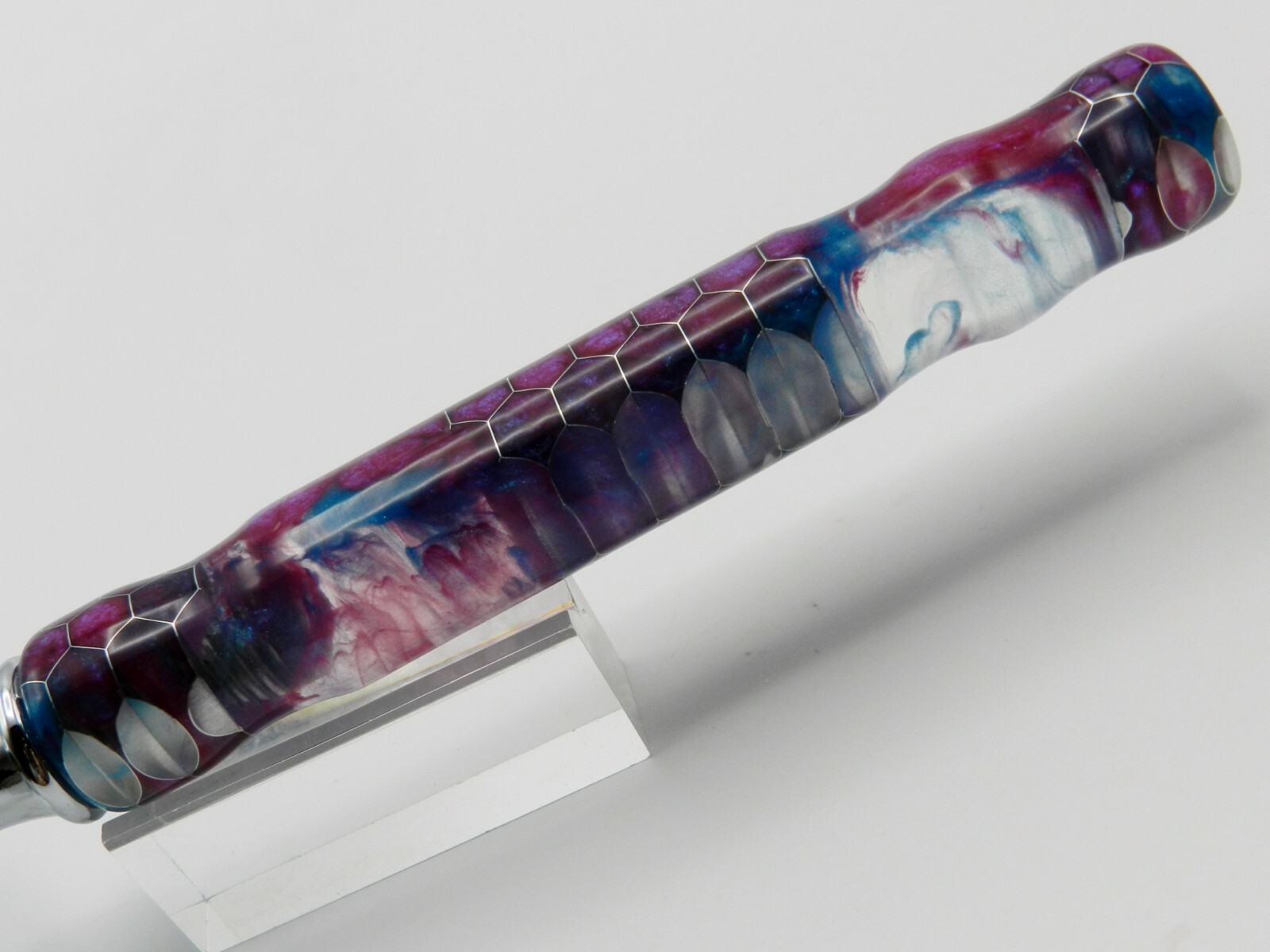 Handmade Kitchen Peeler. Purple/Teal Alumilite Resin with Aluminum Honeycomb #10