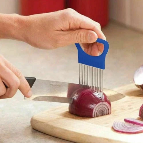 Kitchen Steel Cutter Onion Stainless Slicer Tools Vegetable KF Holder Gadget