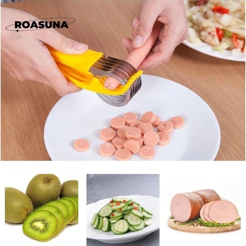 Banana Slicer Cutter Fruit Salad Vegetable Kitchen Bar Tool Stainless Steel US