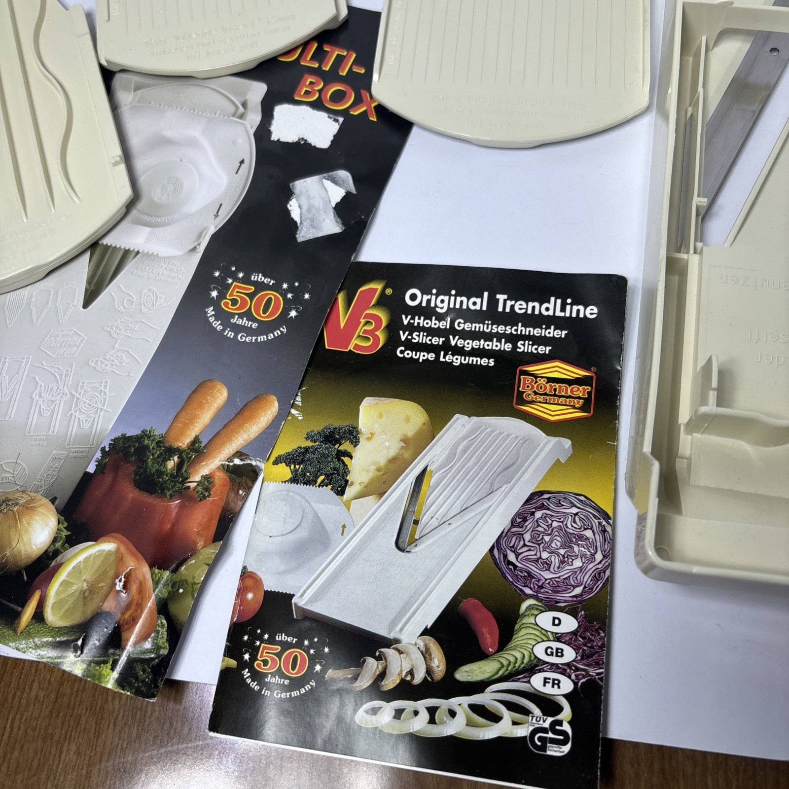 Original BORNER V-Slicer Mandoline Food Slicer w/Multi Box Made in Germany