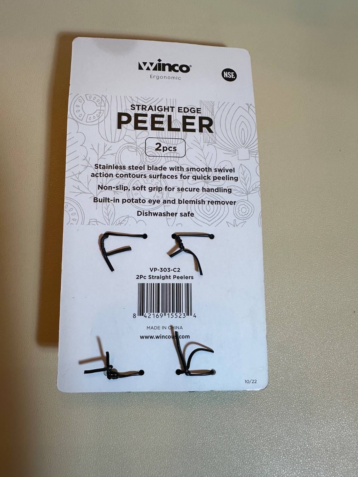 Winco Straight Edge Peeler – 2 Pack – VP-303-C2