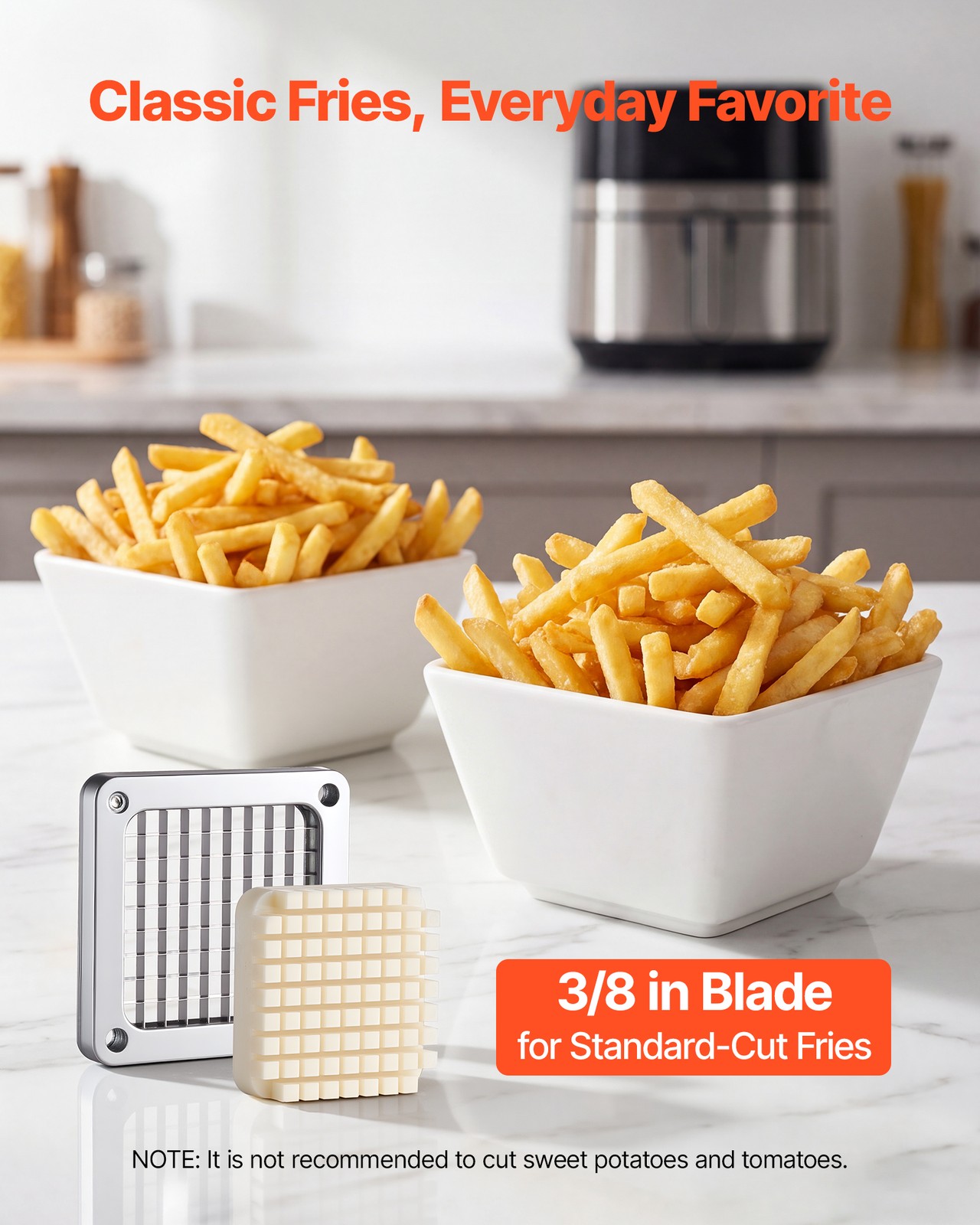 VEVOR French Fry Cutter Commercial Vegetable Chopper 3/8″ Stainless Steel Blade