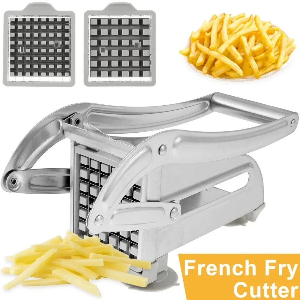 1pack Stainless Steel Manual Potato Cutter 4 in 1 French Fries Slicer Potato Chi