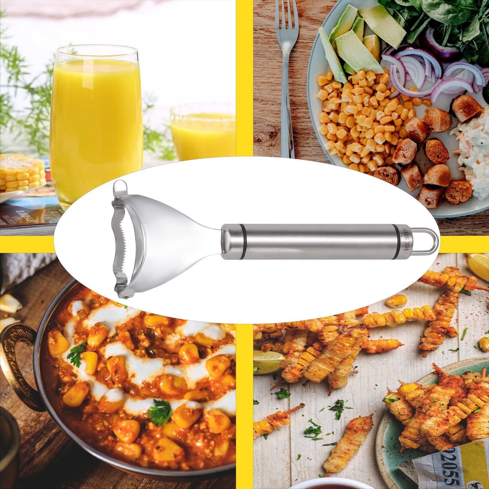 Corn Cob Peeler – Stainless Steel Thresher & Stripper, Kitchen Cutting Tool
