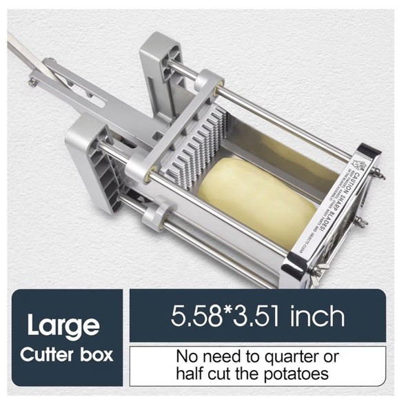 Sopito Professional French Fry Potato Cutter Stainless Steel, 1/2” & 1/4” Blades