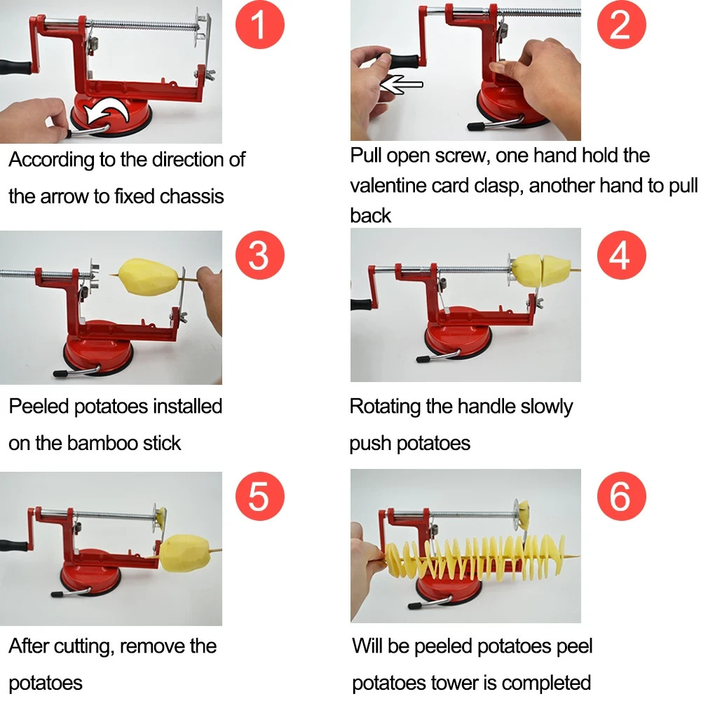 Heavy Duty Fruit Peeler Apple Peeler Corer Slicer Potato w/ Suction Base