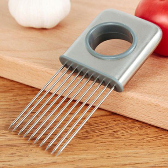 Onion Holder Slicer Vegetable tools Tomato Cutter Stainless Steel Kitchen Gadget