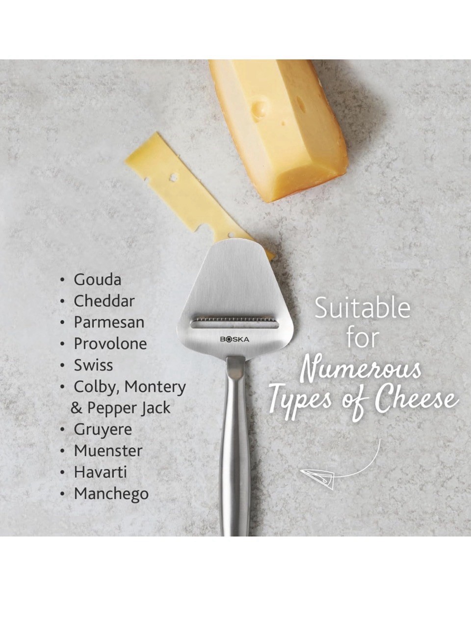 2 Pack Boska Stainless Steel Cheese Slicer – Copenhagen For All Types of Cheese