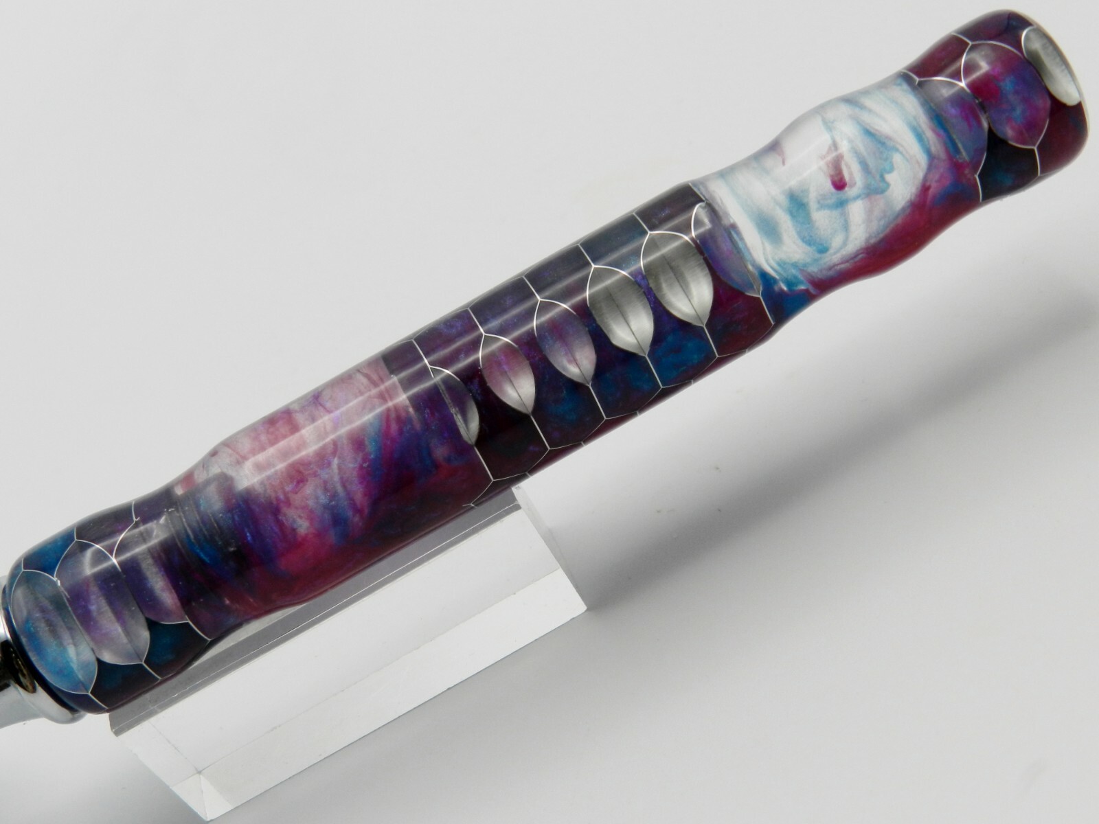 Handmade Kitchen Peeler. Purple/Teal Alumilite Resin with Aluminum Honeycomb #10