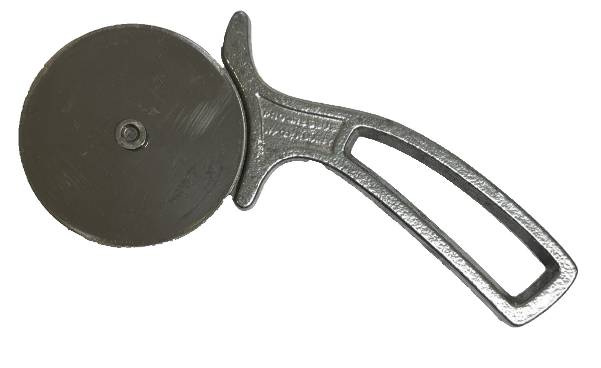 Vtg Germany Progressus Pizza Slicer Cutter SS 2.5″ Wheel Aluminum Handle 6.5″