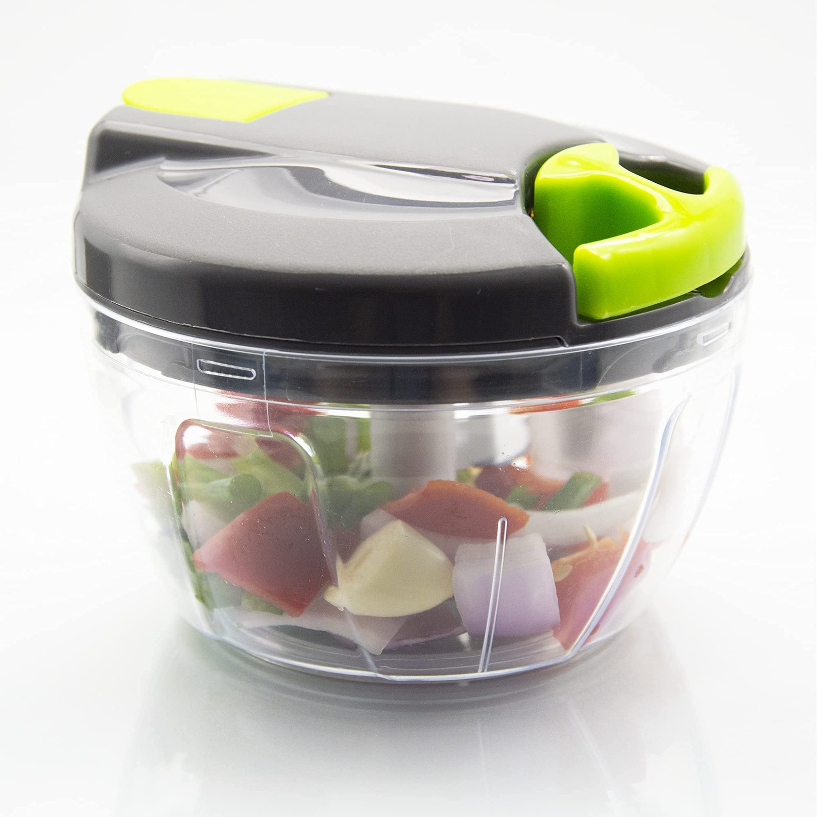 Manual Food Chopper Garlic Press Vegetable Slicer Shredder Green 500ml Kitchen T