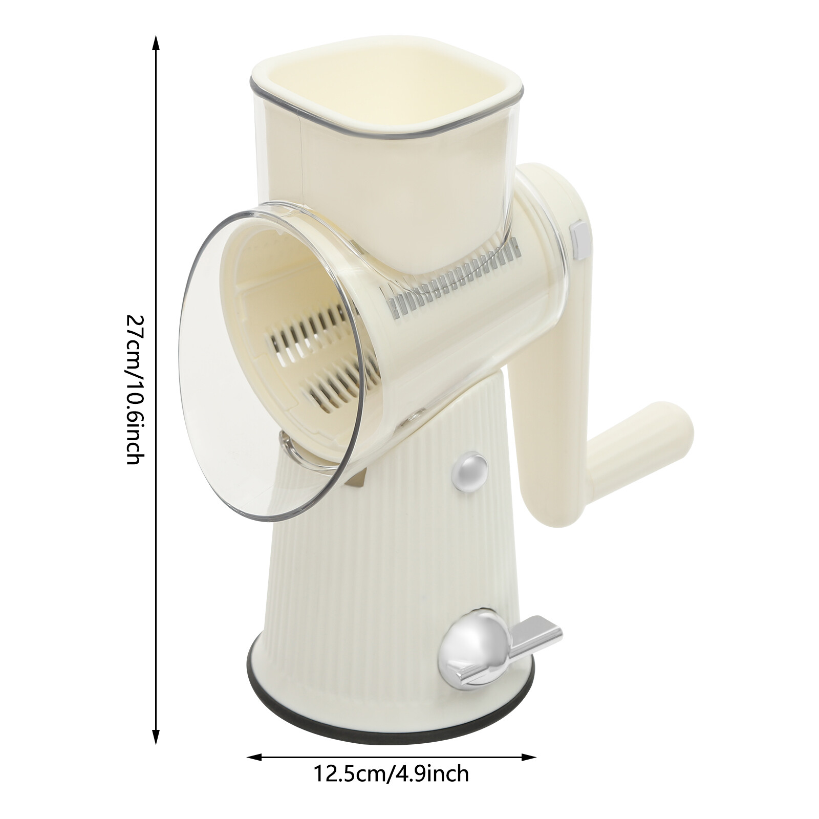 White Vegetable Fruit Chopper Cutter Kitchen Manual Rotary Grater Chopper 1.2kg