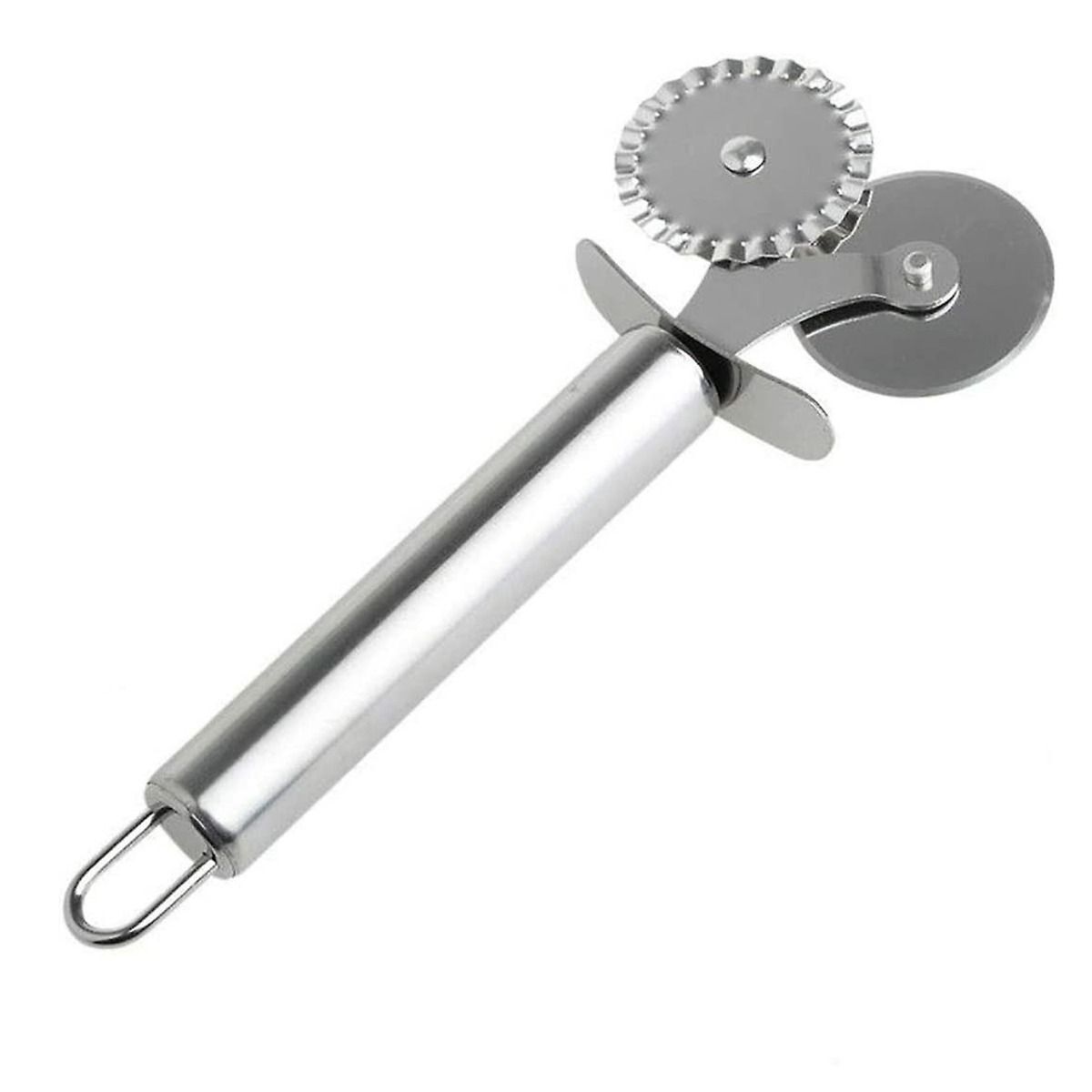 2in1 Pizza & Pastry Cutter Stainless Steel Pizza Cutter Wheel Easy to Cut Clean