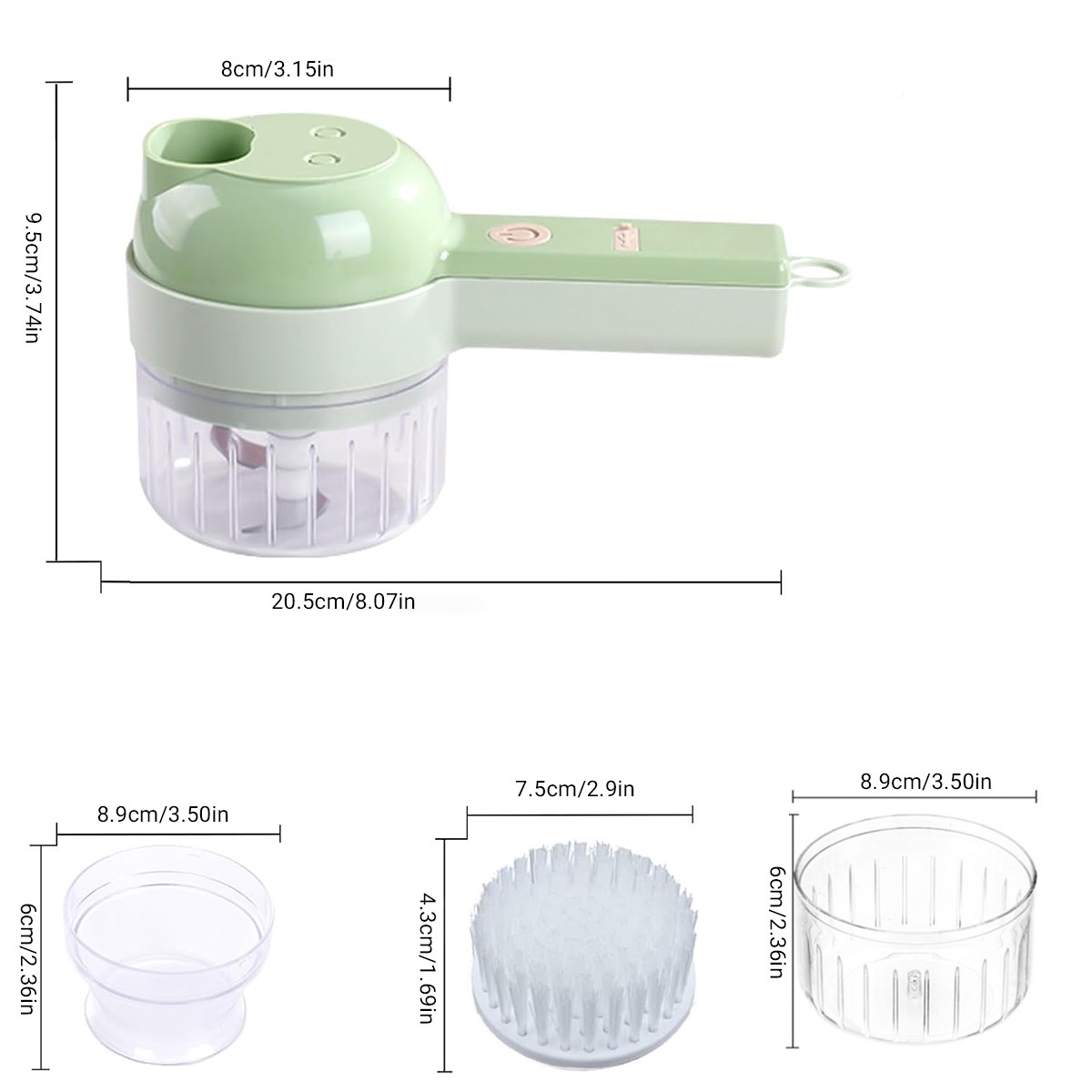 4 in 1 Handheld Electric Vegetable Cutter set UsBCharger Ginger Grinder Machine