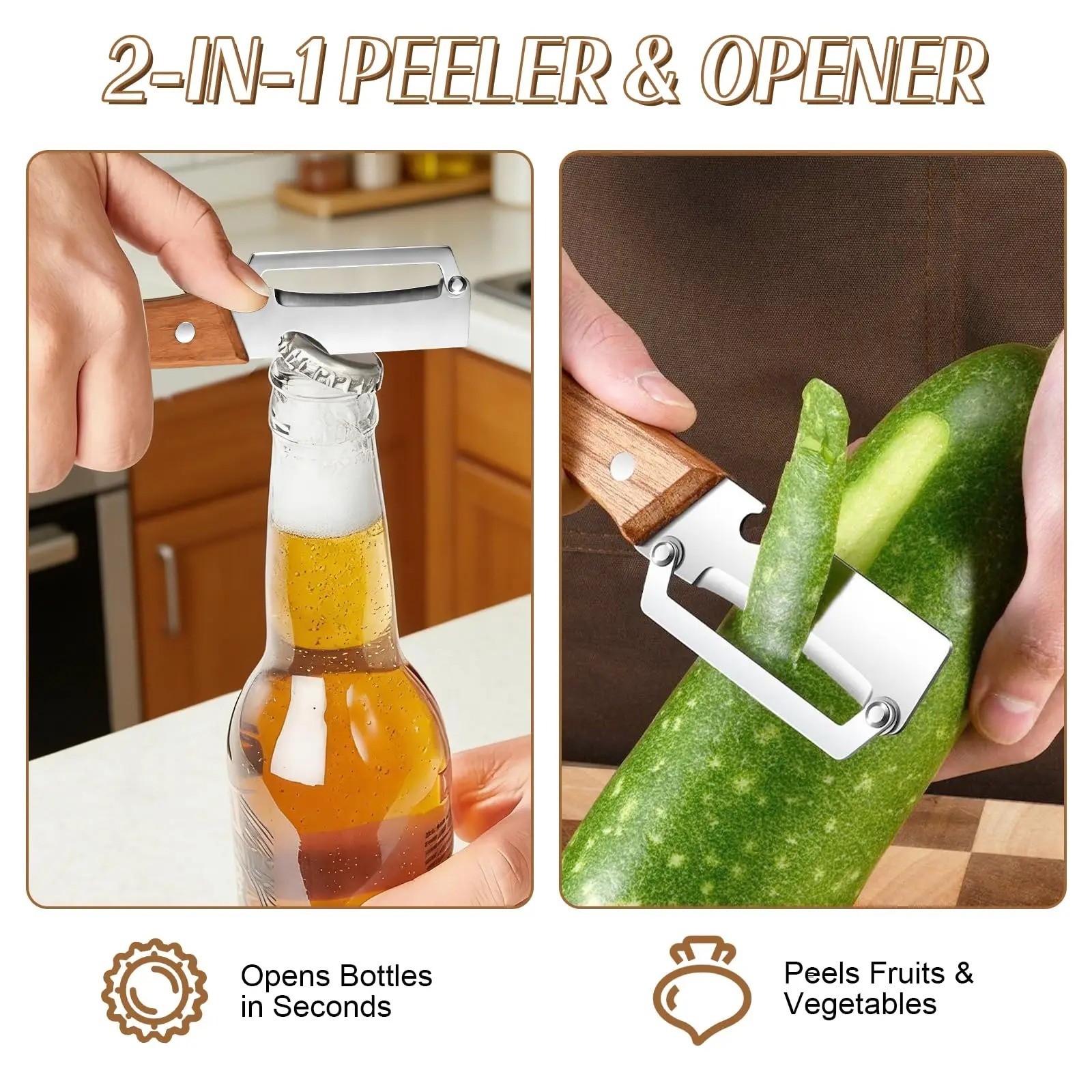 2Pcs Vegetable Peeler 3 in 1 Multi-Functional for Kitchen Stainless Steel Peeler