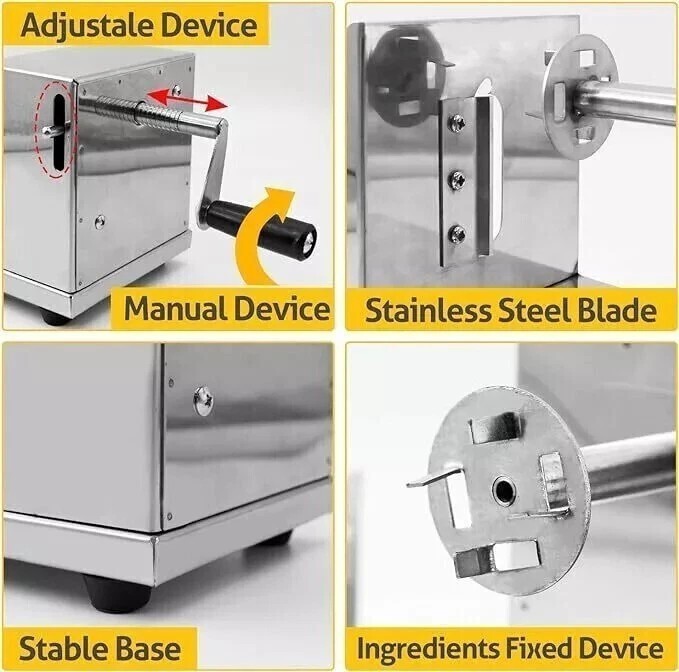 Tornado Potato Spiral Cutter, Manual Stainless Steel Potatoes Twister Slicer BBQ