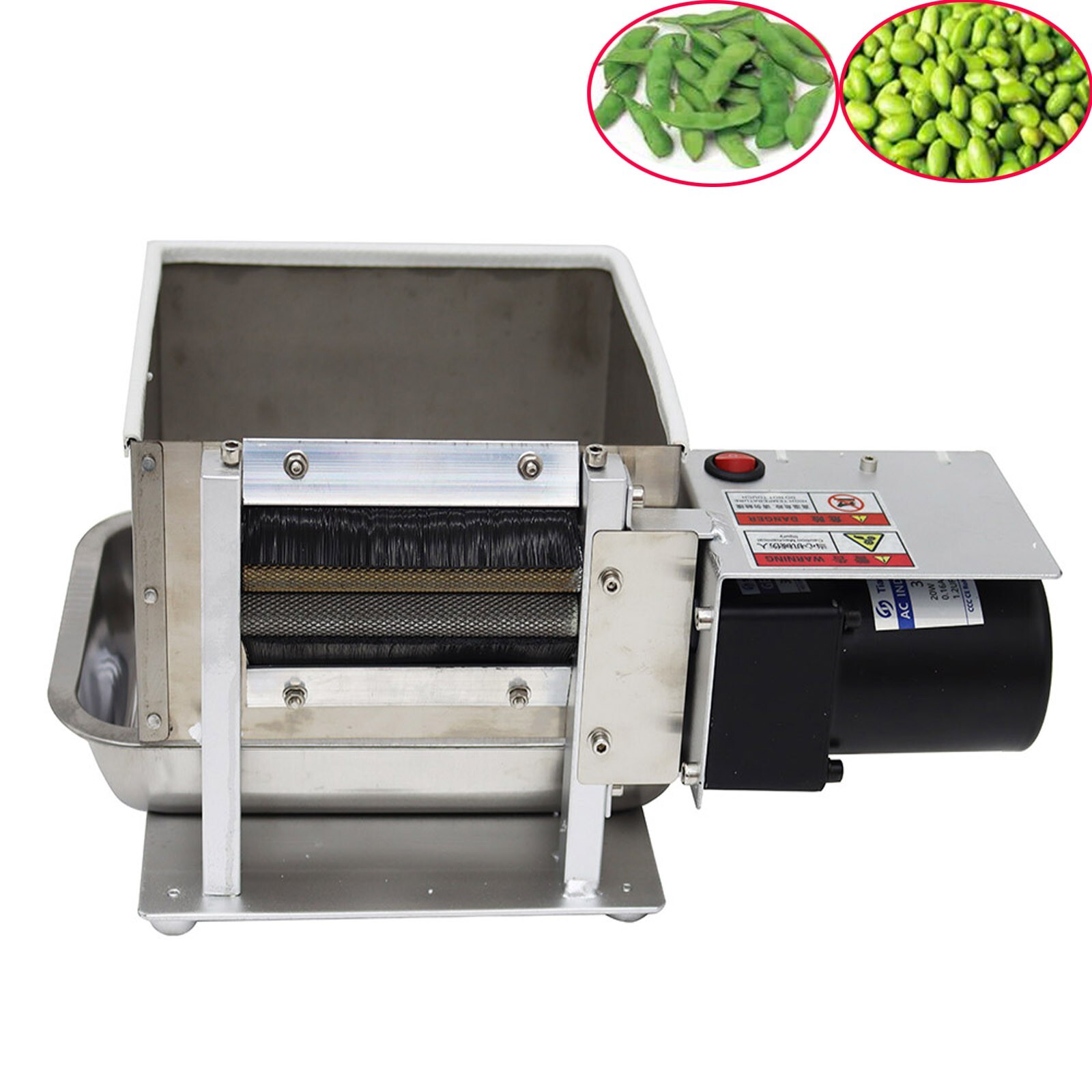 Electric Pea Peeling Machine Stainless Steel Soy Edamame Sheller 15-25 kg/h 220V