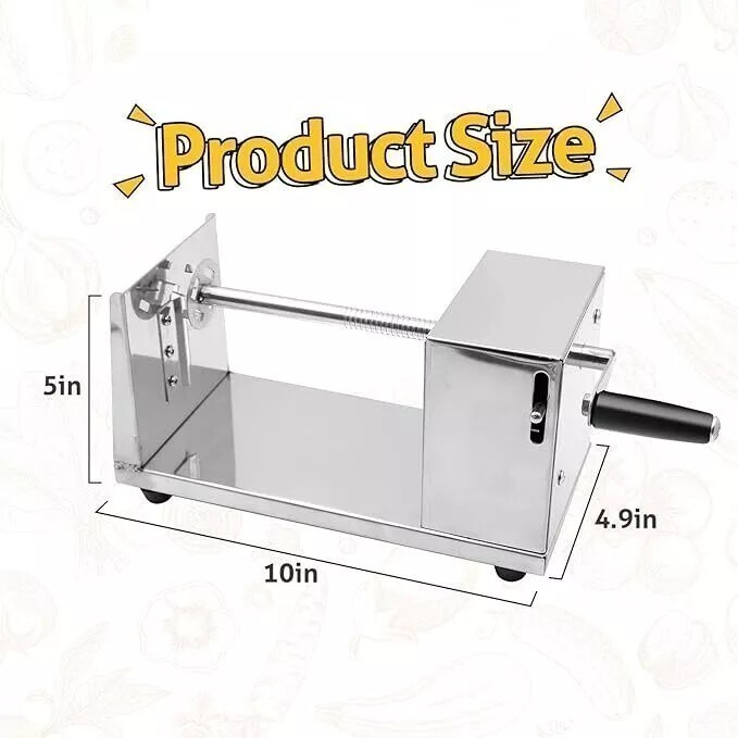 Manual Stainless Steel Twist Potato Slicer Spiral Vegetable Cutter French Fry US
