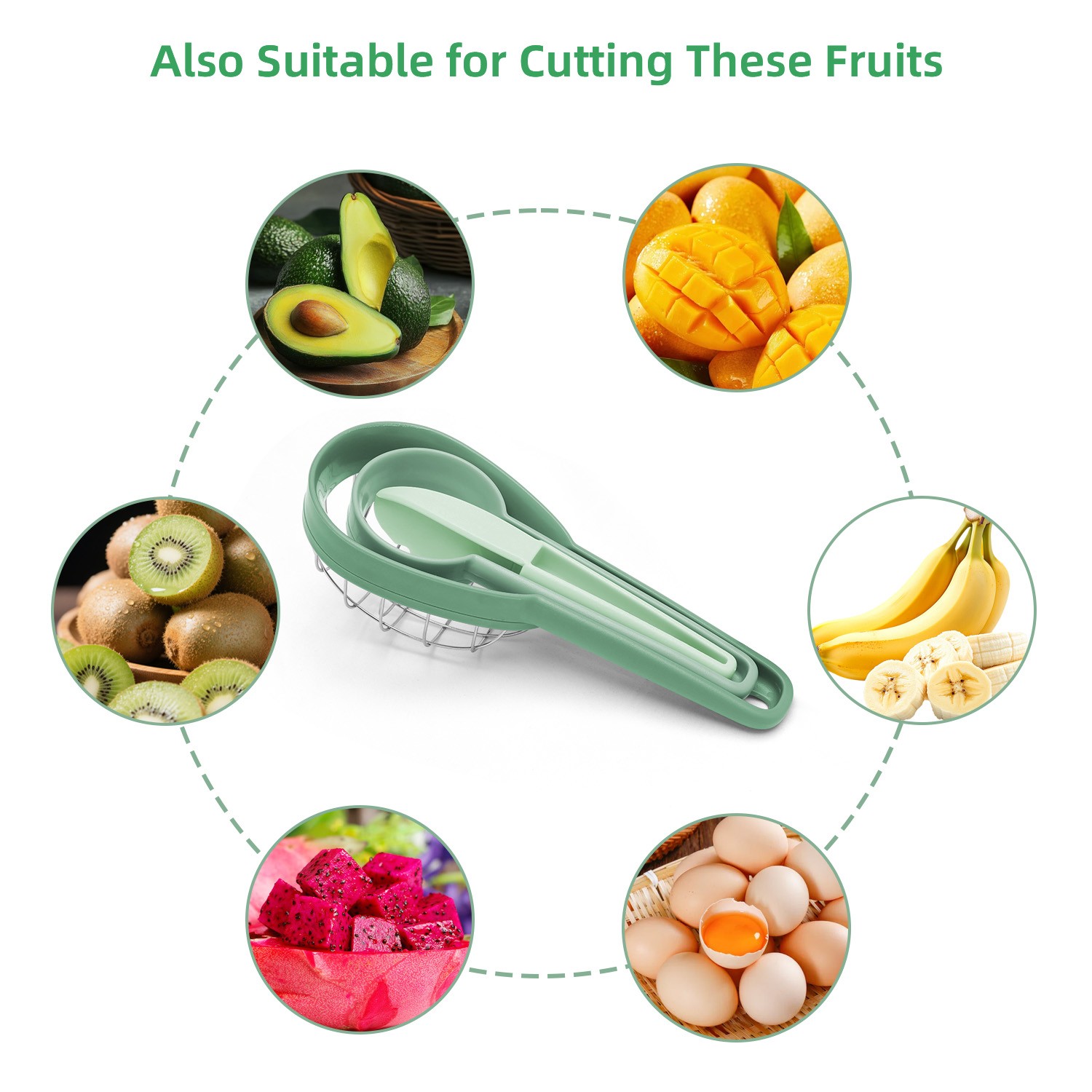 Multifunctional Avocado Kiwi Cutter – 3-in-1 Slicer Corer & Peeler Kitchen Tool