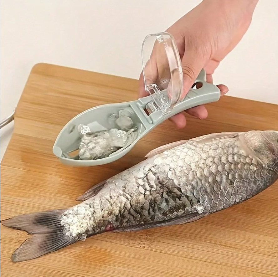 1 pc Fish Scale Remover with Storage Box Kitchen Seafood Cleaning Tool
