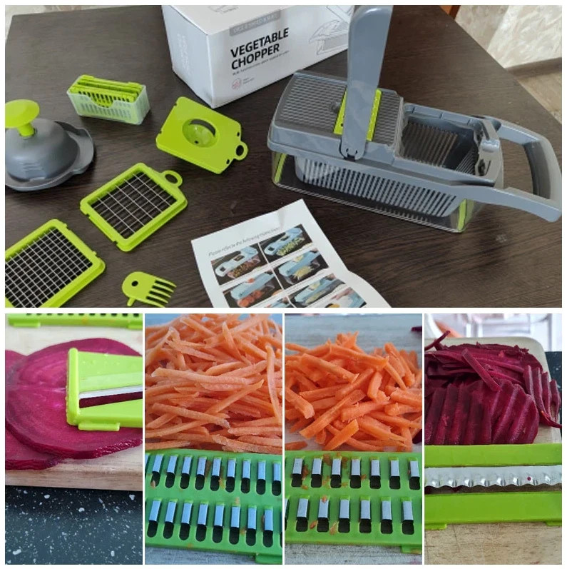 16-In-1 Vegetable Fruit Chopper Cutter Food Onion Veggie Dicer Slicer Kitchen