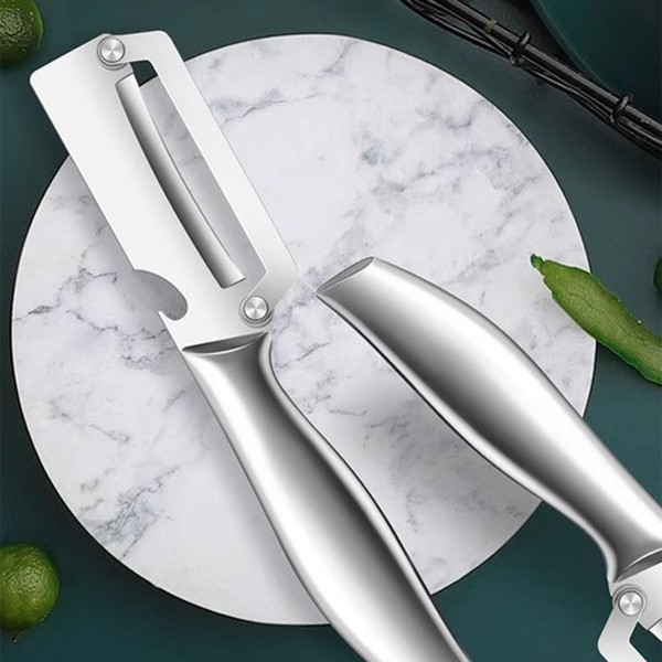 2-in-1 Stainless Steel Vegetable Peeler w/ Handle and Bottle Opener Kitchen Tool
